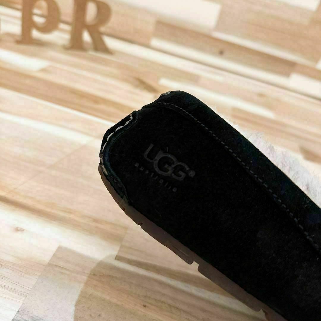 【アグ】UGG アンスレー 3312 モカシン 22.0 黒ブラック×ベージュ