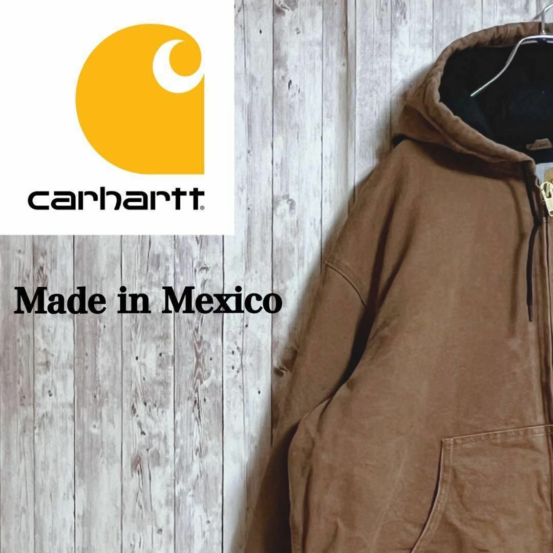 カーハートダックジャケット　ジップアップ　メキシコ製　ヴィンテージ　ブラウン