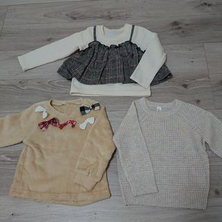 女の子 ベビー服 子供服 トップス セーター 100 まとめ売り3着(Tシャツ/カットソー)