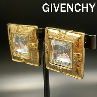 ジバンシィ GIVENCHY イヤリング サークル ホワイト×ゴールド 白 金