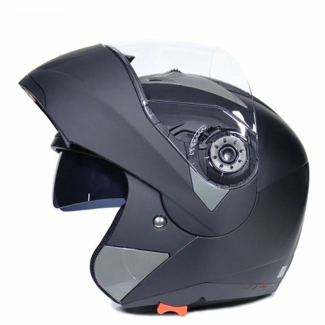 大人気！フリップアップ式 　ダブルレンズ ヘルメット　マット黒　２XLサイズヘルメット/シールド