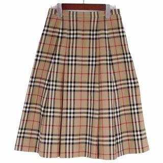 バーバリー(BURBERRY)のVintage バーバリー Burberrys スカート フレアスカート ひざ丈 チェック柄 ウール ボトムス レディース 11AB2(M相当) ブラウン(ひざ丈スカート)