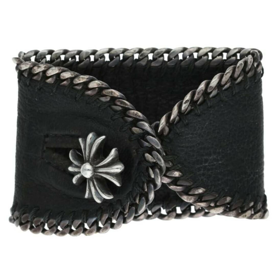 Chrome Hearts(クロムハーツ)のクロムハーツ  CHN LTHR PLS/CHプラスチェーン レザーブレスレット メンズ メンズのアクセサリー(ブレスレット)の商品写真