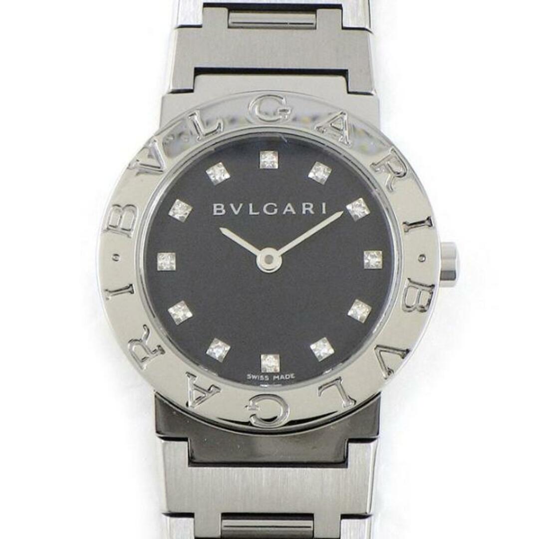 ブルガリ BVLGARI 腕時計 ブルガリ・ブルガリ BB26SS/12 12ポイント ダイヤモンドインデックス ロゴベゼル ブラック文字盤 SS クオーツアナログ