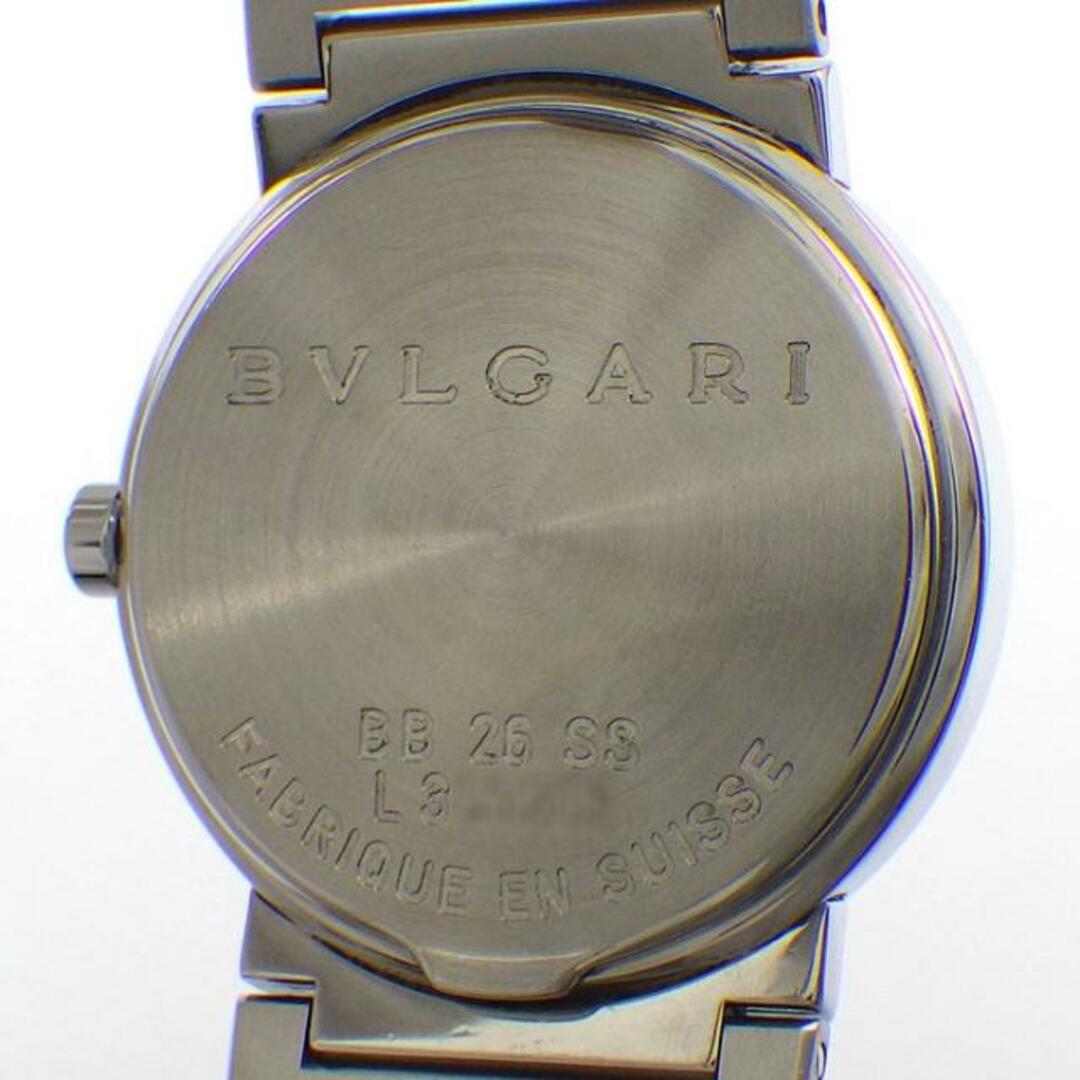 ブルガリ BVLGARI 腕時計 ブルガリ・ブルガリ BB26SS/12 12ポイント ダイヤモンドインデックス ロゴベゼル ブラック文字盤 SS クオーツアナログ