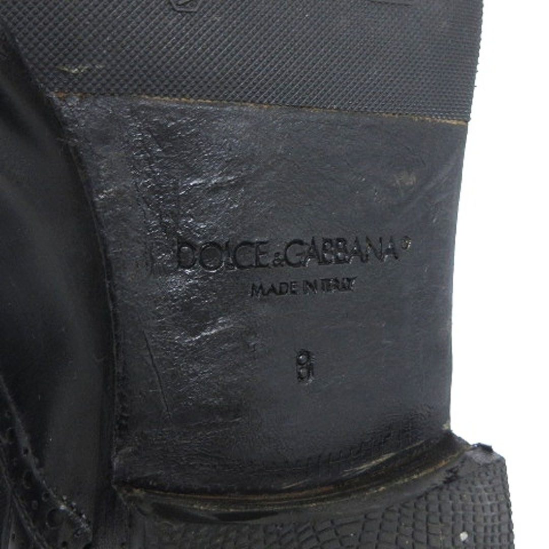 DOLCE&GABBANA(ドルチェアンドガッバーナ)のドルチェ&ガッバーナ サイドゴアブーツ シューズ ウイングチップ レザー 黒 8 メンズの靴/シューズ(ドレス/ビジネス)の商品写真