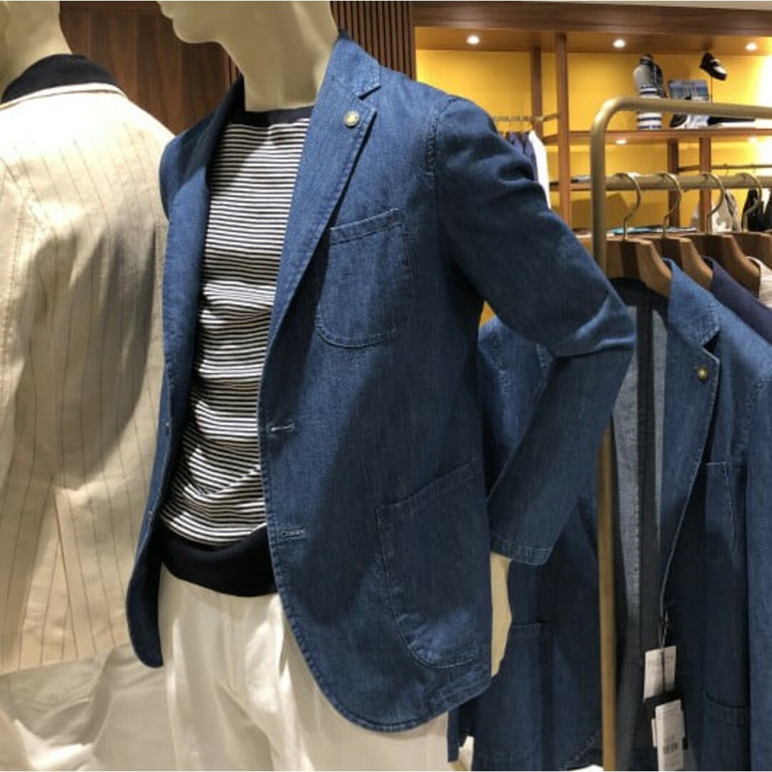 giannetto ジャンネット 22SS イタリア製 2ボタン デニムジャケット 46