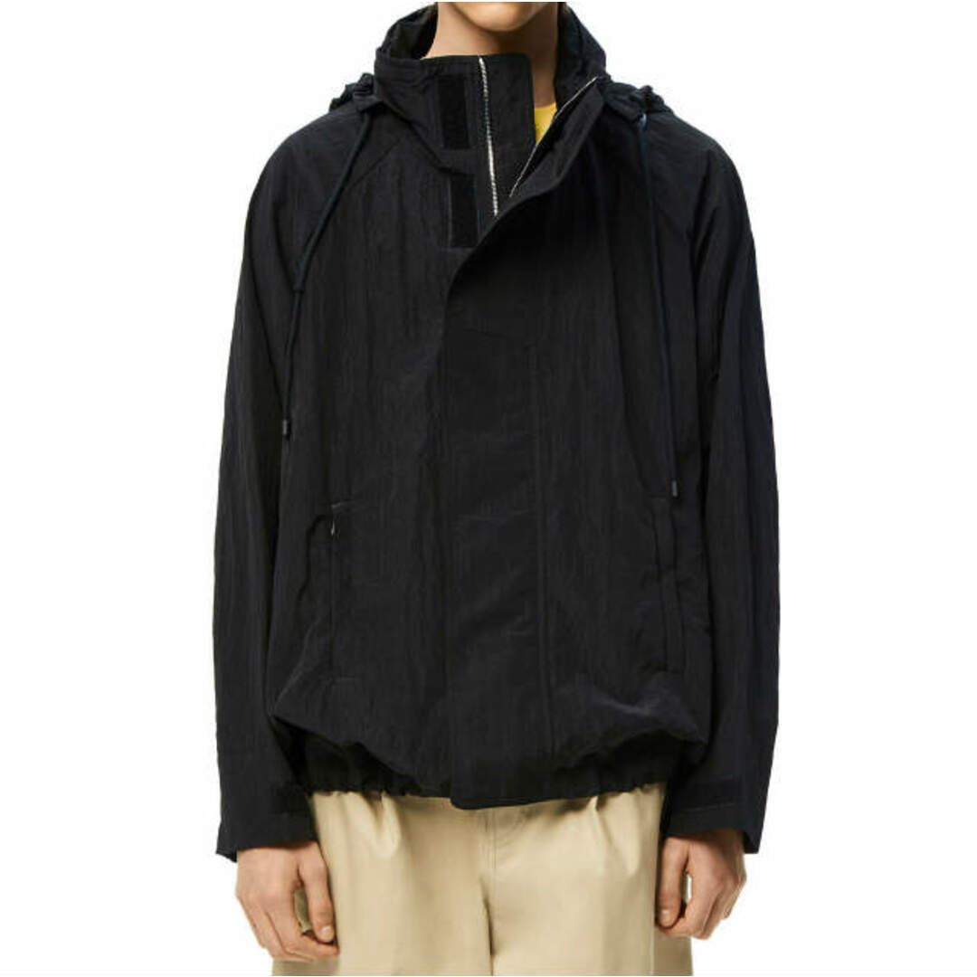 LOEWE ロエベ 22AW イタリア製 HOODED TEXTURED NYLON PARKA フーデッドテクスチャーナイロンジャケット H526Y50X008 48 BLACK アウター【新古品】【LOEWE】