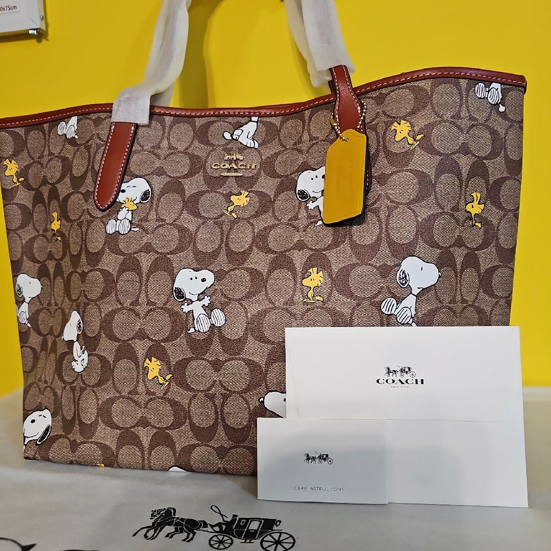 COACH スヌーピー トートバッグ コーチ 新作 ウッドストック 大人気 新品