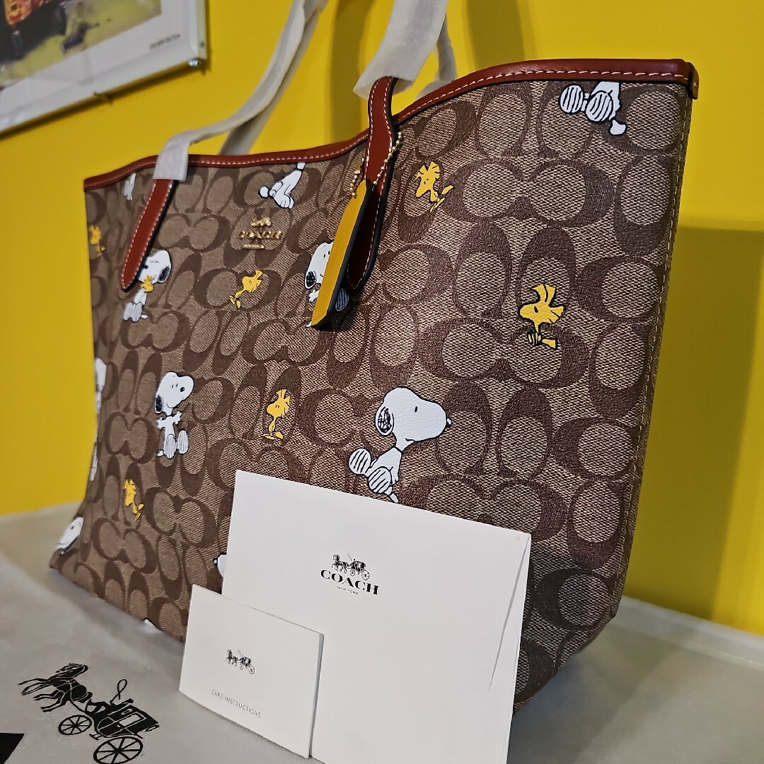 COACH スヌーピー トートバッグ コーチ 新作 ウッドストック 大人気 新品