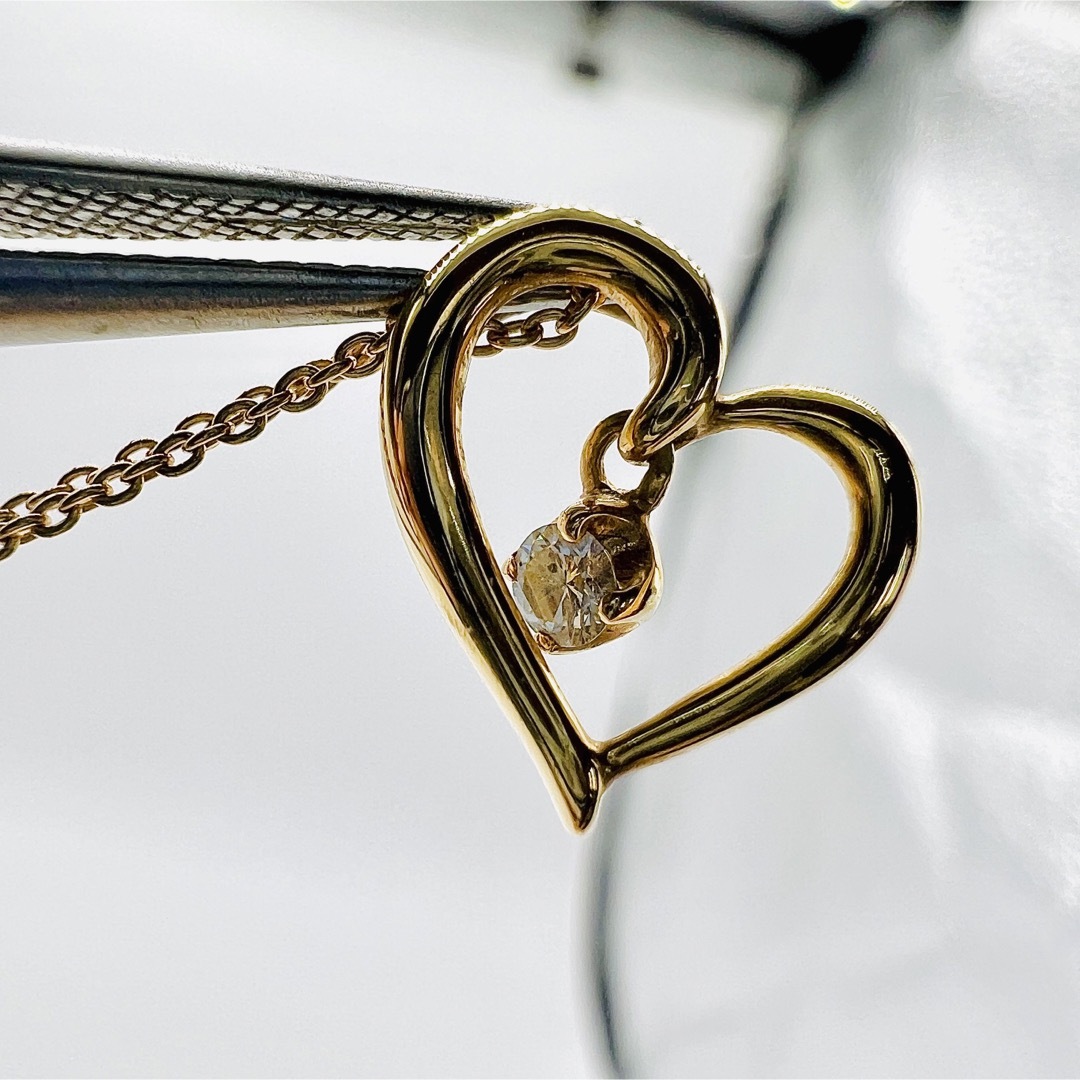 4℃(ヨンドシー)のK18  ダイヤモンド　ハート　4°Ｃ　ネックレス レディースのアクセサリー(ネックレス)の商品写真