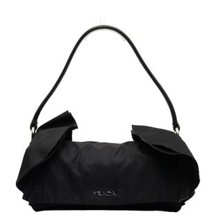 美品 プラダ サイド フリル ワンショルダーバッグ ハンドバッグ ナイロン レディース PRADA 【1-0124025】