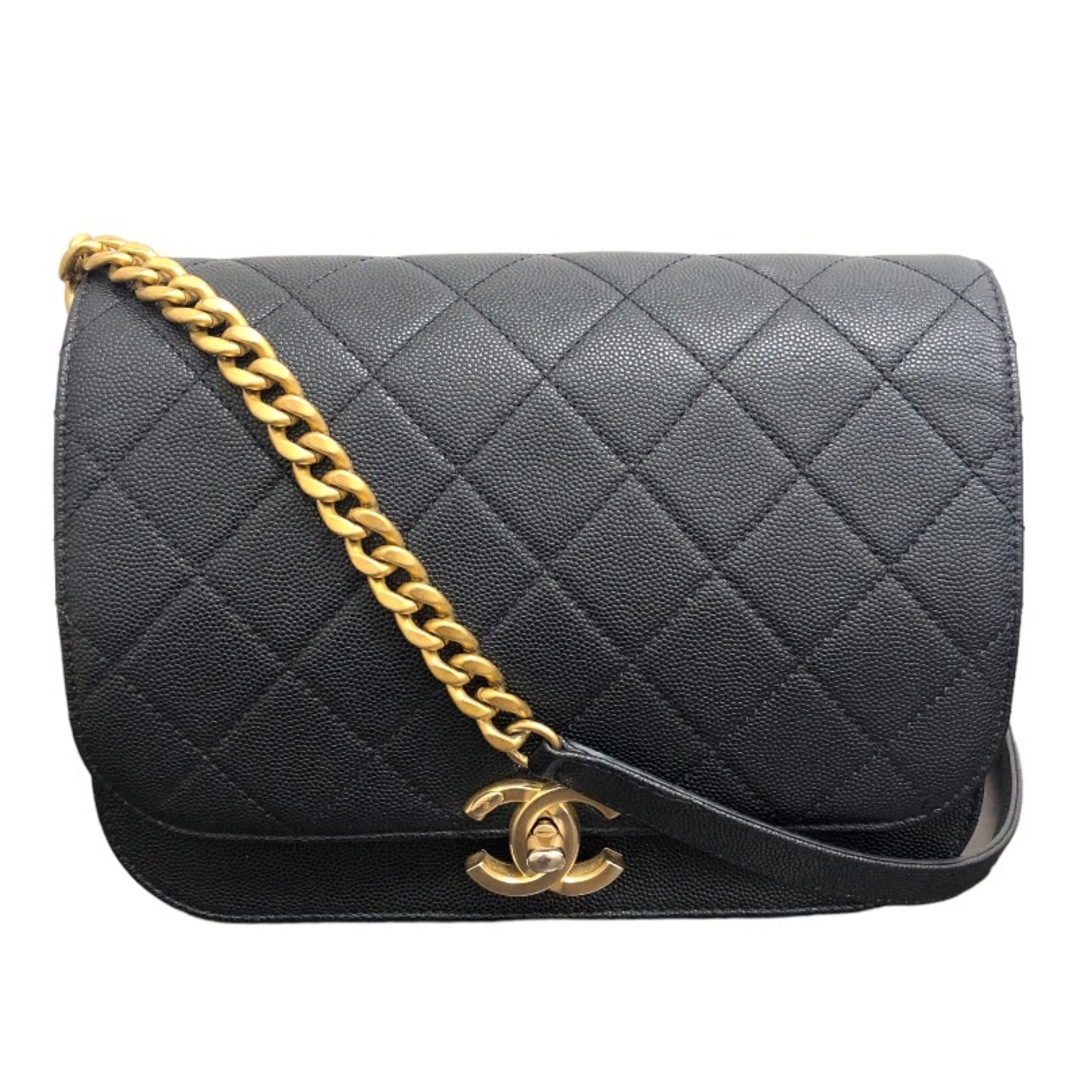 約9cmショルダーシャネル CHANEL チェーンショルダーバッグ AS2823 ブラック ゴールド金具 キャビアスキン レディース ショルダーバッグ