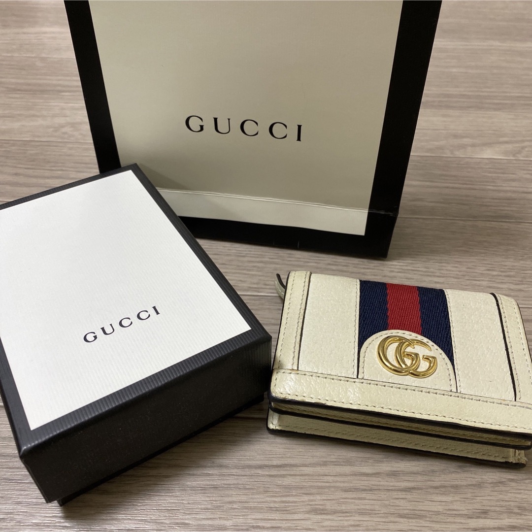 Gucci - GUCCI お財布 箱付き ーモント シェリーライン レザー 赤 青の