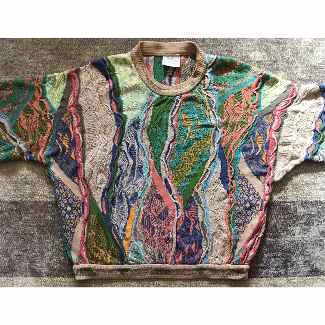 圧巻のデザイン 芸術 美しい花柄 植物柄 90's クージー ニット 圧巻のデザイン 芸術 美しい花柄 植物柄 90's クージー ニット