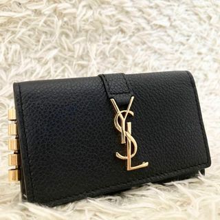 美品 サンローラン キーケース 6連 ブラック YSL グレインレザー