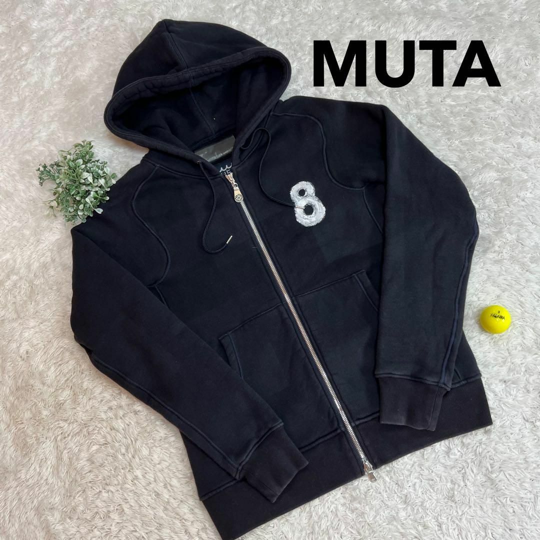 大阪直営店 MUTA ムータ AKM✖️MUTA バック大ロゴ コットン パーカー