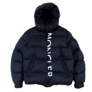 モンクレール(MONCLER)の美品 モンクレール 20年 マウレス ダウンジャケット メンズ ダークネイビー 黒 2 ロゴプリント ナイロン MAURES MONCLER(ダウンジャケット)