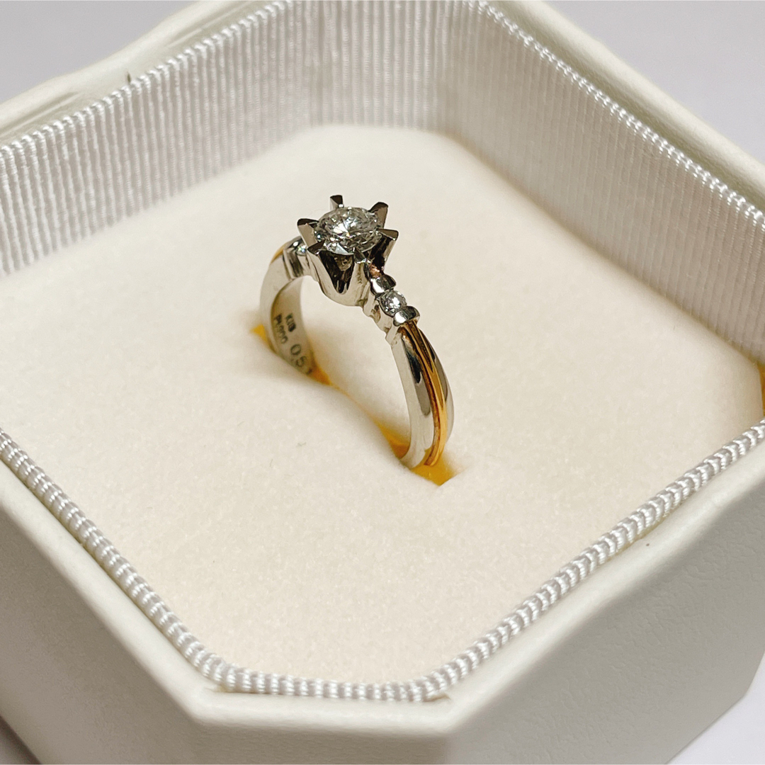 0.514ct ダイヤモンドリング　プラチナとゴールドのコンビ レディースのアクセサリー(リング(指輪))の商品写真
