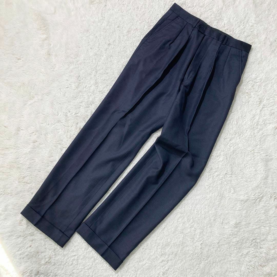 【極美品】Paul Smith ポールスミス 高級スーツ ネイビー ウール LL