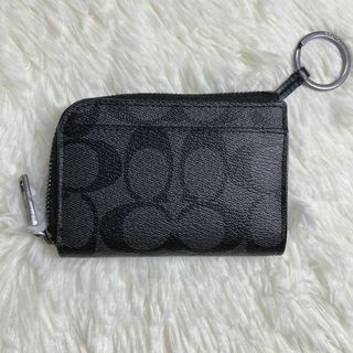 コーチ(COACH)の【極美品】coach  コーチ コインケース シグネチャー PVCレザー(コインケース/小銭入れ)