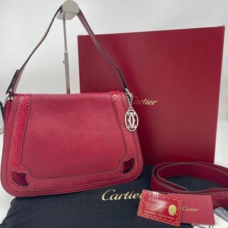 カルティエ(Cartier)の未使用級✨カルティエ　3way バッグ　マルチェロ　レザー　パイソン　チャーム(ショルダーバッグ)