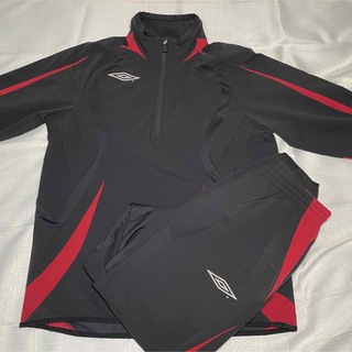 超美品 160サイズ UMBRO アンブロ ジャージ上下 ネイビー×レッド