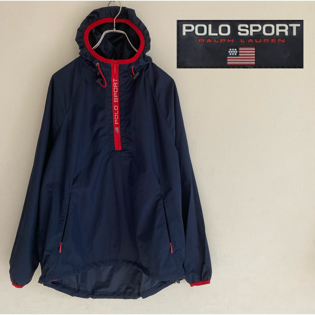 POLO RALPH LAUREN(ポロラルフローレン)のポロスポーツ ハーフジップ ナイロン オーバーサイズ パーカー 大きめ メンズのジャケット/アウター(ナイロンジャケット)の商品写真