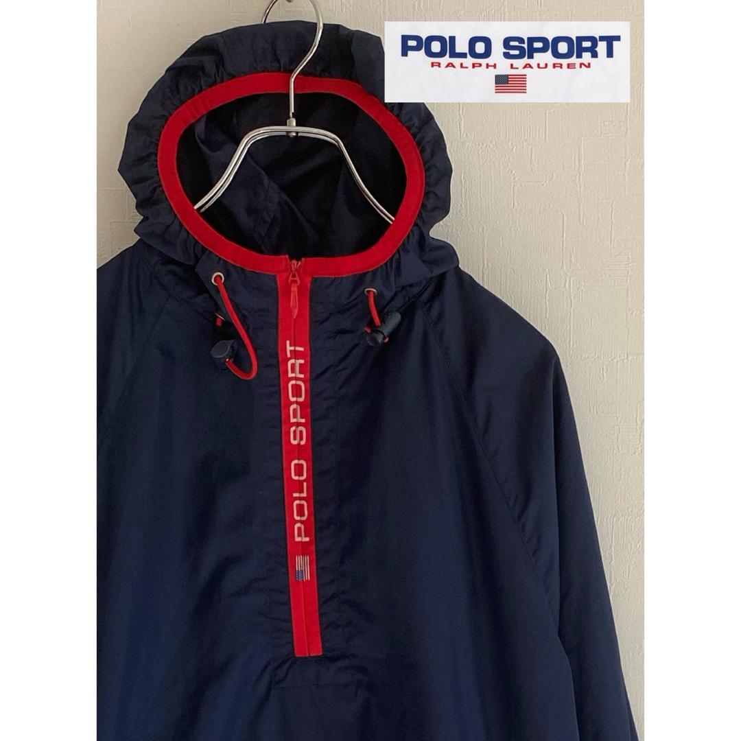 POLO RALPH LAUREN(ポロラルフローレン)のポロスポーツ ハーフジップ ナイロン オーバーサイズ パーカー 大きめ メンズのジャケット/アウター(ナイロンジャケット)の商品写真