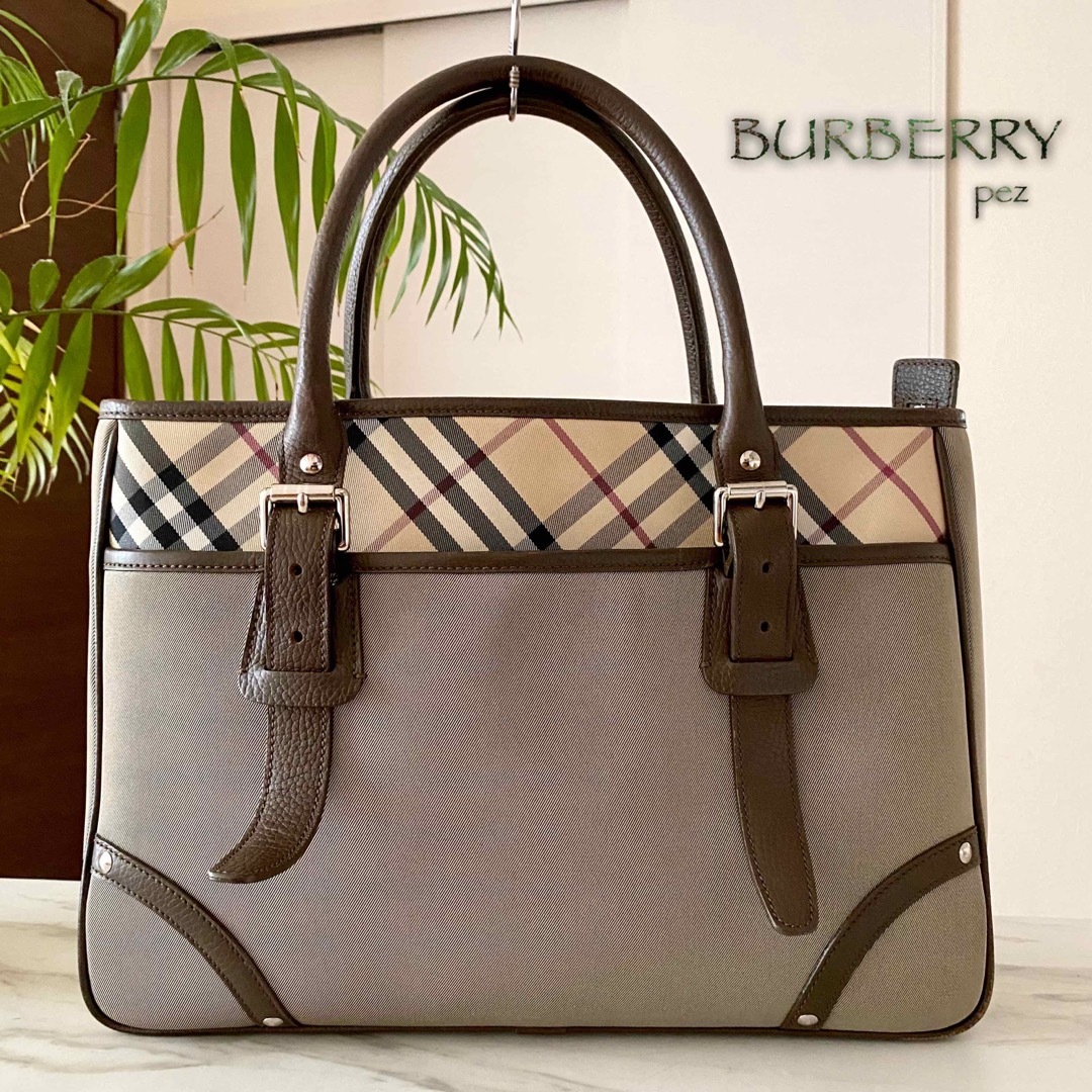 BURBERRY - 超美品 正規品 BURBERRY バーバリー レザーハンドバッグの ...