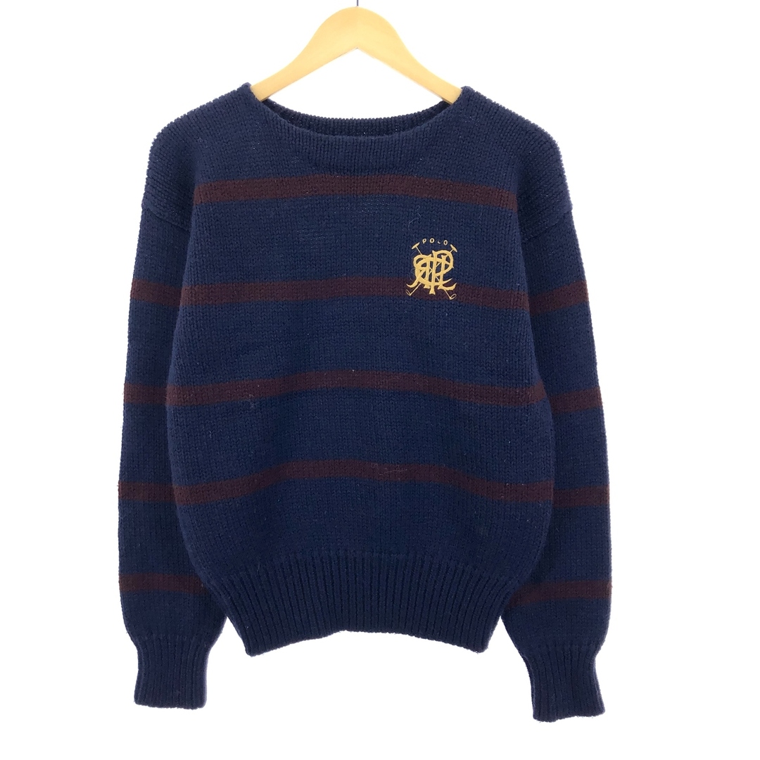 古着 ラルフローレン Ralph Lauren POLO by Ralph Lauren ボーダー柄 ウールニットセーター レディースL /eaa393510