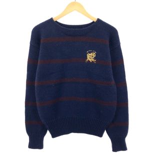 ラルフローレン(Ralph Lauren)の古着 ラルフローレン Ralph Lauren POLO by Ralph Lauren ボーダー柄 ウールニットセーター レディースL /eaa393510(ニット/セーター)