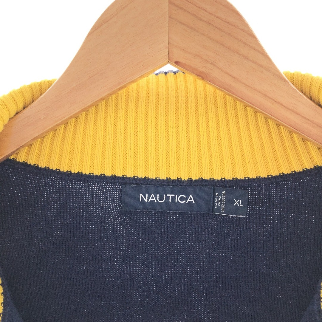 NAUTICA(ノーティカ)の古着 ノーティカ NAUTICA コットンニットハーフジップセーター メンズXL /taa001553 メンズのトップス(ニット/セーター)の商品写真