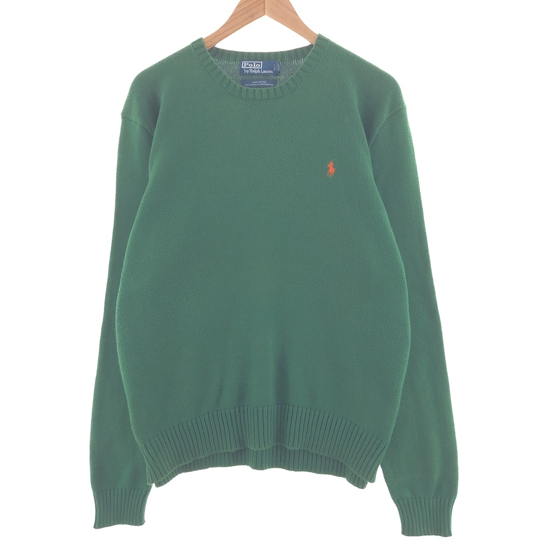 Ralph Lauren(ラルフローレン)の古着 ラルフローレン Ralph Lauren POLO by Ralph Lauren EXCLUSIVE DECORATION コットンニットセーター メンズXL /taa002308 メンズのトップス(ニット/セーター)の商品写真