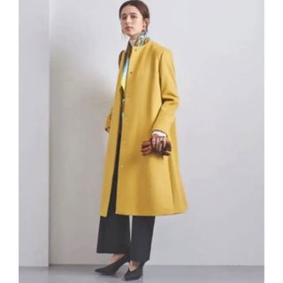 ユナイテッドアローズ(UNITED ARROWS)のユナイテッドアローズ　カシミア混合ノーカラーベルラインコート(ロングコート)