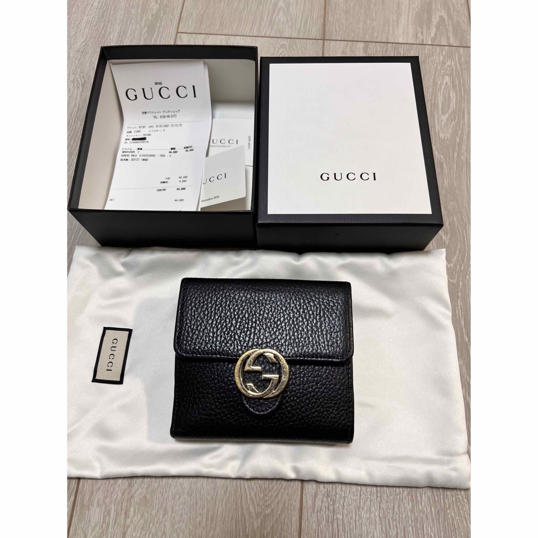 Gucci - GUCCI グッチ インターロッキング 二つ折り財布の通販 by