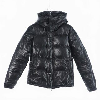 glamb グラム ダウン ジャケット コート レザー 羊革 ブラック 1サイズ