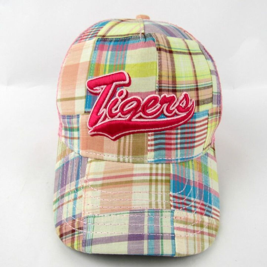 NEW ERA(ニューエラー)のニューエラ メッシュキャップ チェック柄 Tigers タイガース ブランド 帽子 レディース ピンク NEW ERA レディースの帽子(キャップ)の商品写真