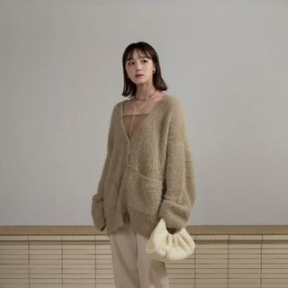 ミスティック(mystic)のお値下げ可◎shaggy over size cardigan(カーディガン)