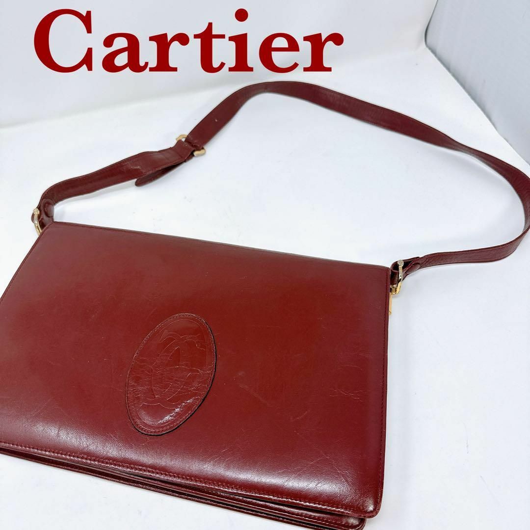 Cartier - カルティエ ロゴ型押し マストライン ショルダーバッグの