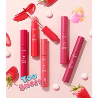 エチュードハウス(ETUDE HOUSE)のETUDE 瑞々しいイチゴ果汁リップ🍓しっとりマットティント 血色感 可愛い(口紅)