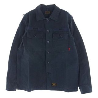 ダブルタップス(W)taps)のWTAPS ダブルタップス 長袖シャツ 142GWDT-SHM02 BUDS L/S SHIRTS ミリタリー シャツ ネイビー ダークグレー系【中古】(シャツ)