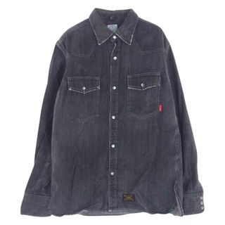 ダブルタップス(W)taps)のWTAPS ダブルタップス 長袖シャツ 151GWDT-SHM09 ALLMAN LS SHIRTS オールマン デニム シャツ ブラック ダークグレー系 M【中古】(シャツ)