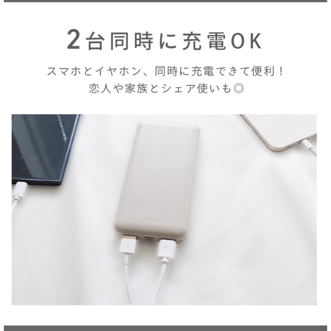 モバイルバッテリー 大容量 軽量 小型 薄型 スマホ/家電/カメラのスマートフォン/携帯電話(バッテリー/充電器)の商品写真