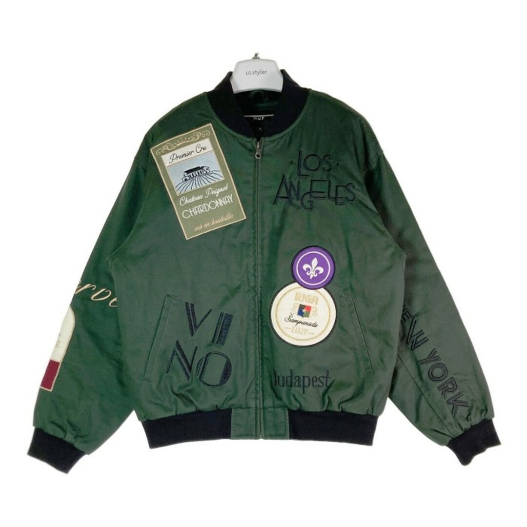 ポリエステル100％詰物★HUF ハフ STRATFORD TOUR JACKET JK00408 23AW ストラトフォード ツアー ジャケット グリーン sizeM