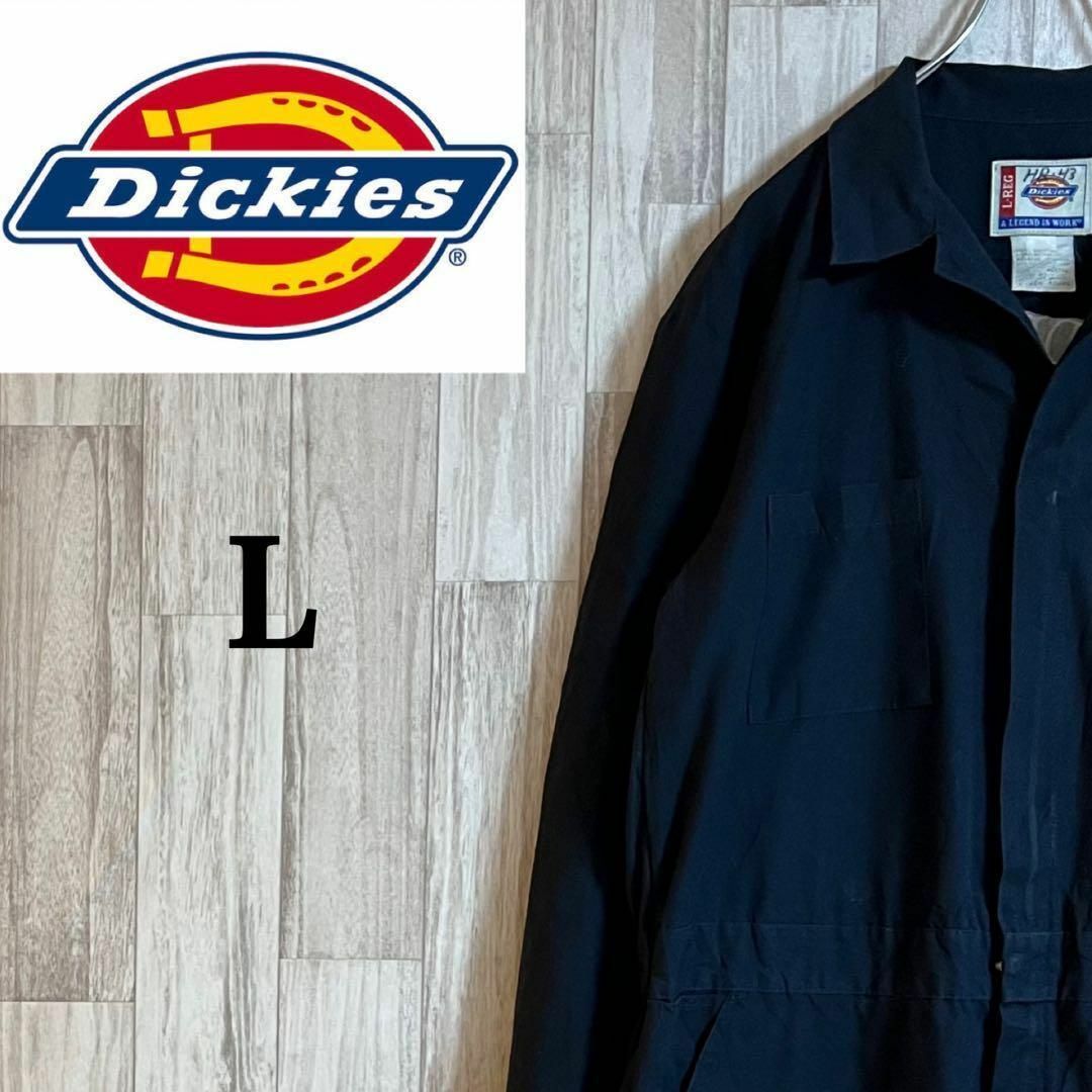 美品 Dickies ディッキーズ オールインワン ブラック サイズL