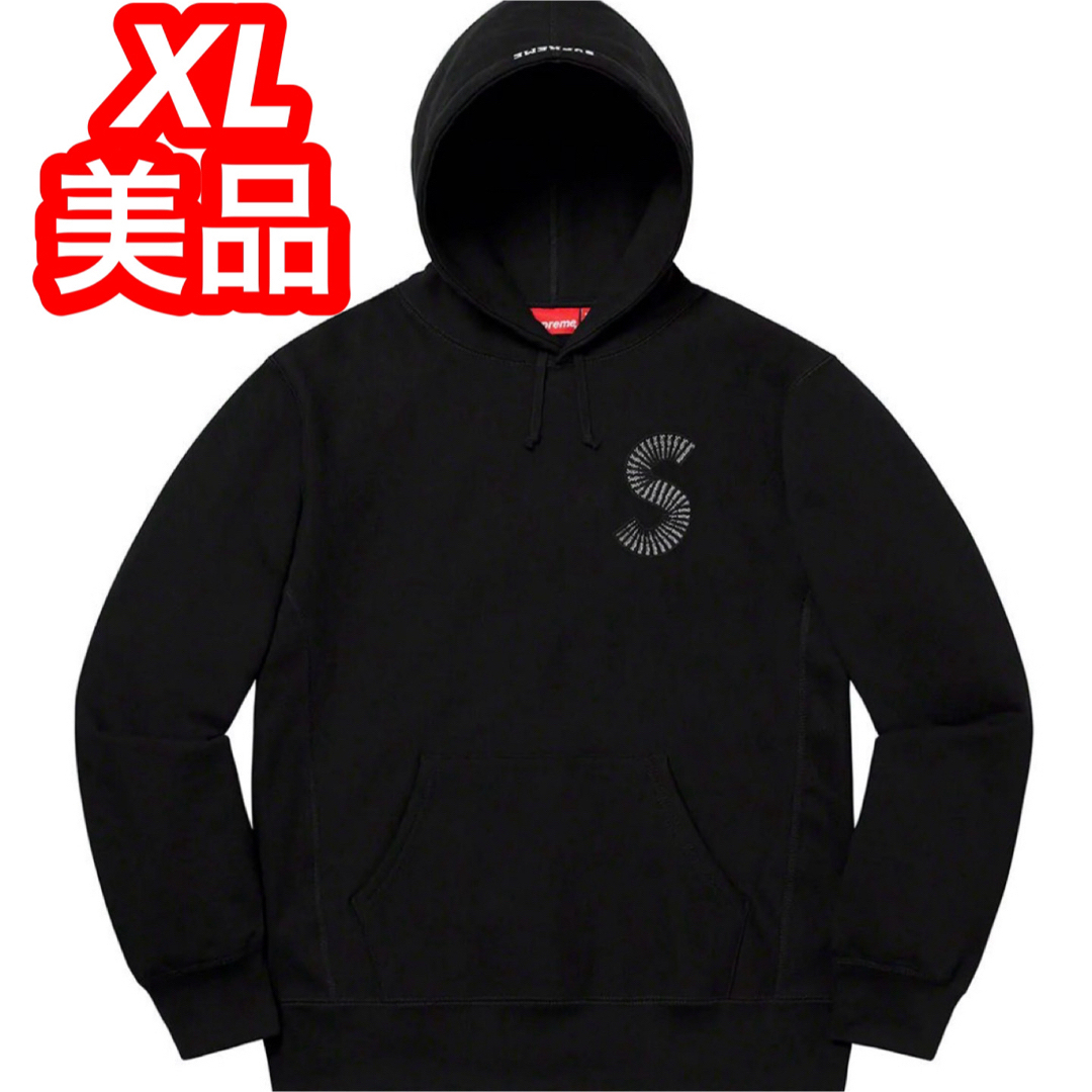 美品 Supreme S Logo Hooded Sweatshirt 黒　XL