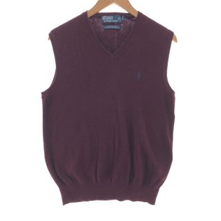 ラルフローレン(Ralph Lauren)の古着 ラルフローレン Ralph Lauren POLO by Ralph Lauren Vネック ピマコットンニットベスト メンズS /taa000036(ベスト)