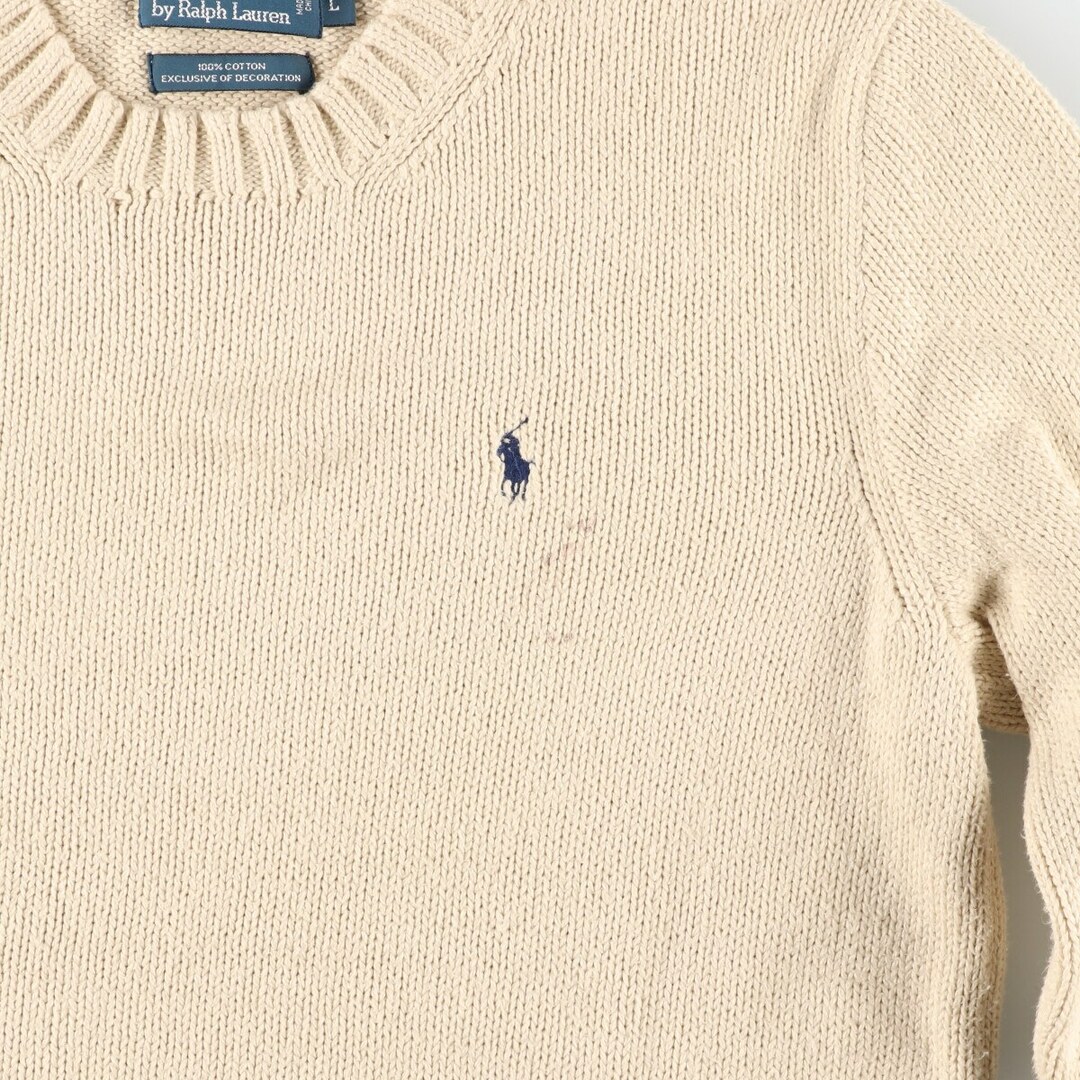 Ralph Lauren(ラルフローレン)の古着 ラルフローレン Ralph Lauren EXCLUSIVEOFDECORATION コットンニットセーター メンズL /eaa373050 メンズのトップス(ニット/セーター)の商品写真