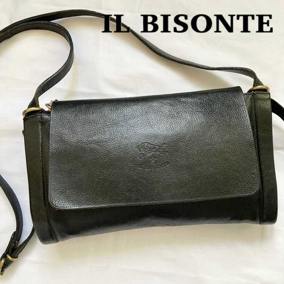 イルビゾンテ　IL BISONTE ハンドバッグ　ブラック　黒色